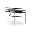 Layna Wooden Desk Gray/Black  43.3L x 22.8W x 34.8H 1 Storage Drawer Side