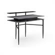 Layna Wooden Desk Gray/Black  43.3L x 22.8W x 34.8H 1 Storage Drawer Side