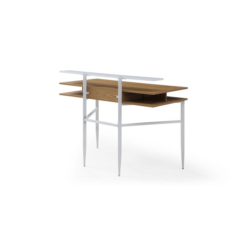 Layna Wooden Desk Natural/White 43.3L x 22.8W x 34.8H 1 Storage Drawer Side