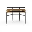 Layna Wooden Desk Natural/Black 43.3L x 22.8W x 34.8H 1 Storage Drawer Side