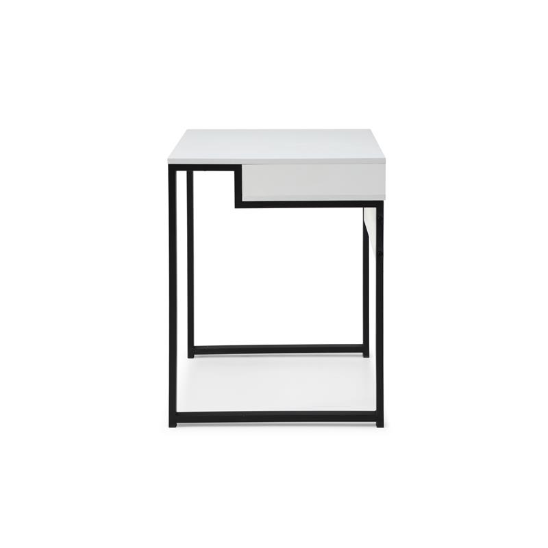 Taelynn Wooden Desk White/Black 31.5L x 23.6W x 30H Open Front Storage
