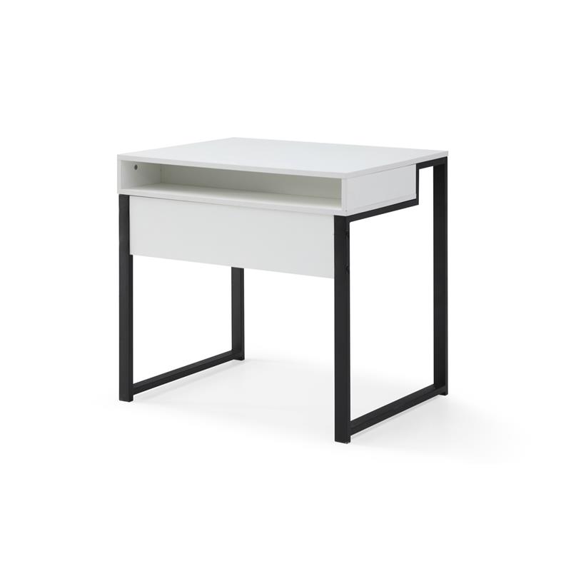 Taelynn Wooden Desk White/Black 31.5L x 23.6W x 30H Open Front Storage