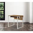 Taelynn Wooden Desk Natural/White 31.5L x 23.6W x 30H Open Front Storage