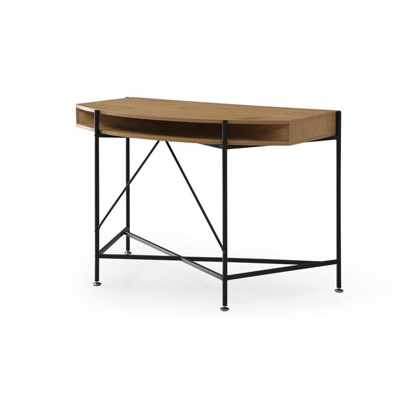 Kyran Wooden Desk Natural/Black 44.8L x 22.1W x 30H 2 Storage Drawers
