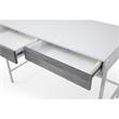 Yolanda Wooden Desk White/Grey 43.3L x 21.7W x 30H 2 Storage Drawers