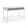 Yolanda Wooden Desk White/Grey 43.3L x 21.7W x 30H 2 Storage Drawers