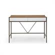 Yolanda Wooden Desk Natural/Bronze 43.3L x 21.7W x 30H 2 Storage Drawers