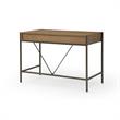 Yolanda Wooden Desk Natural/Bronze 43.3L x 21.7W x 30H 2 Storage Drawers