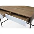 Yolanda Wooden Desk Natural/Bronze 43.3L x 21.7W x 30H 2 Storage Drawers