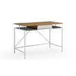Jaslynn Wooden Desk Natural/White 43.3L x 21.6W x 30H 1 Storage Drawer