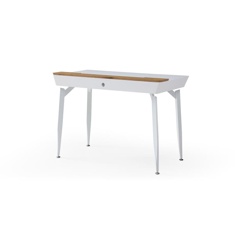Zayda Wooden Desk White/Natural 43.7L x 21.6W x 30H 3 Storage Drawers