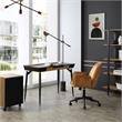 Zayda Wooden Desk Black/Natural 43.7L x 21.6W x 30H 3 Storage Drawers