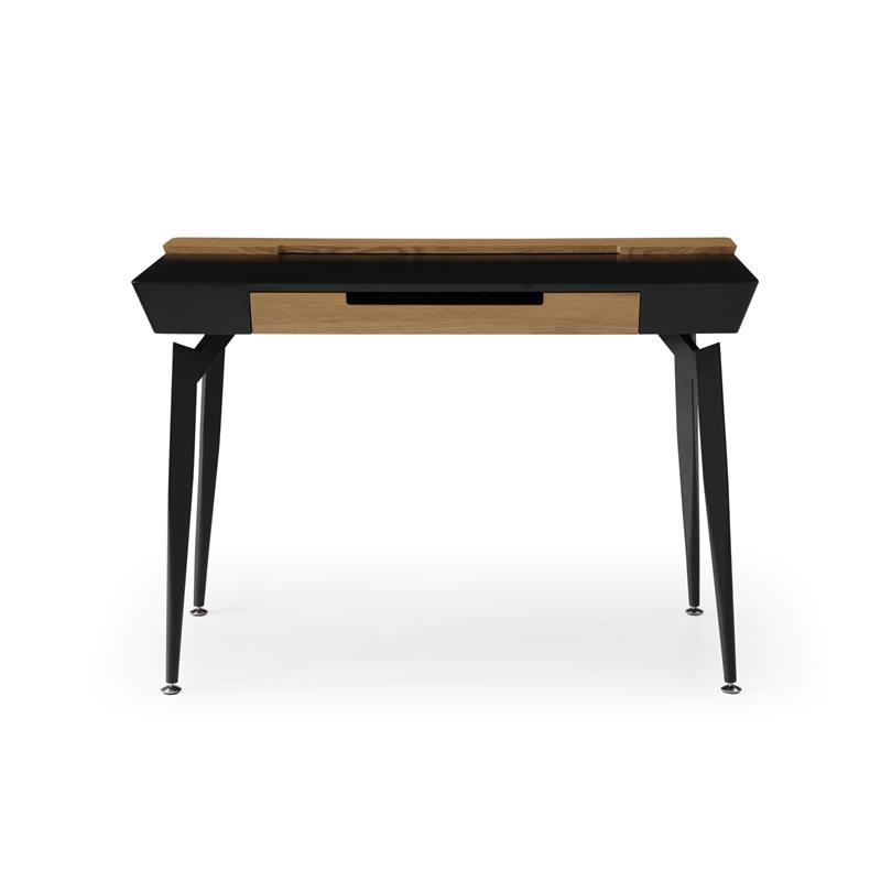 Zayda Wooden Desk Black/Natural 43.7L x 21.6W x 30H 3 Storage Drawers