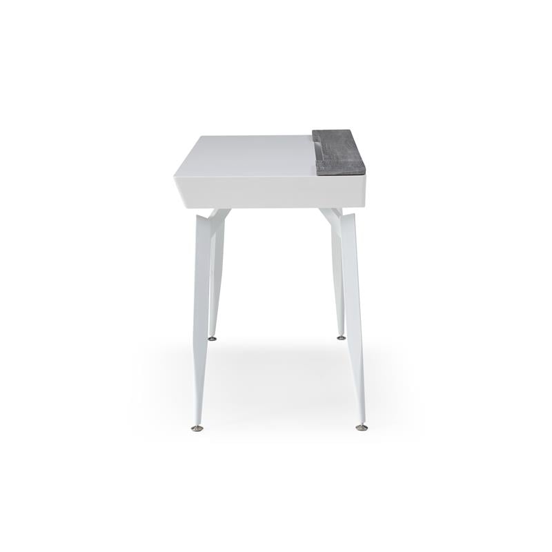 Zayda Wooden Desk White/Grey 43.7L x 21.6W x 30H 3 Storage Drawers