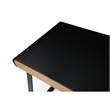 Faigy Wooden Desk Black  43.3L x 21.6W x 30H 2 Storage Drawers Geometric Legs