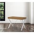 Mona Wooden Desk Natural/White 43.3L x 21.7W x 30H 1 Storage Drawer X-Leg