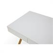 Mona Wooden Desk White/Gold  43.3L x 21.7W x 30H 1 Storage Drawer X-Leg Design