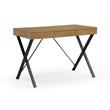 Mona Wooden Desk Natural/Black  43.3L x 21.7W x 30H 1 Storage Drawer X-Leg