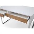 Estevan Desk White/Silver  47.2L x 23.6W x 30H 2 Storage Drawers Geometric Frame