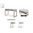 Estevan Desk White/Silver  47.2L x 23.6W x 30H 2 Storage Drawers Geometric Frame