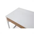 Estevan Desk White/Silver  47.2L x 23.6W x 30H 2 Storage Drawers Geometric Frame