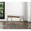 Estevan Desk White/Gold  47.2L x 23.6W x 30H 2 Storage Drawers Geometric Frame