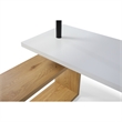 Nazir Wooden Desk White/Natural 92.5L x 23.6W x 65H Reversible Space Design