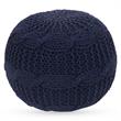 Posh Living Caelyn Cotton Yarn Pouf Navy