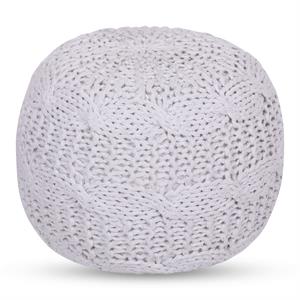 Posh Living Caelyn Cotton Yarn Pouf White