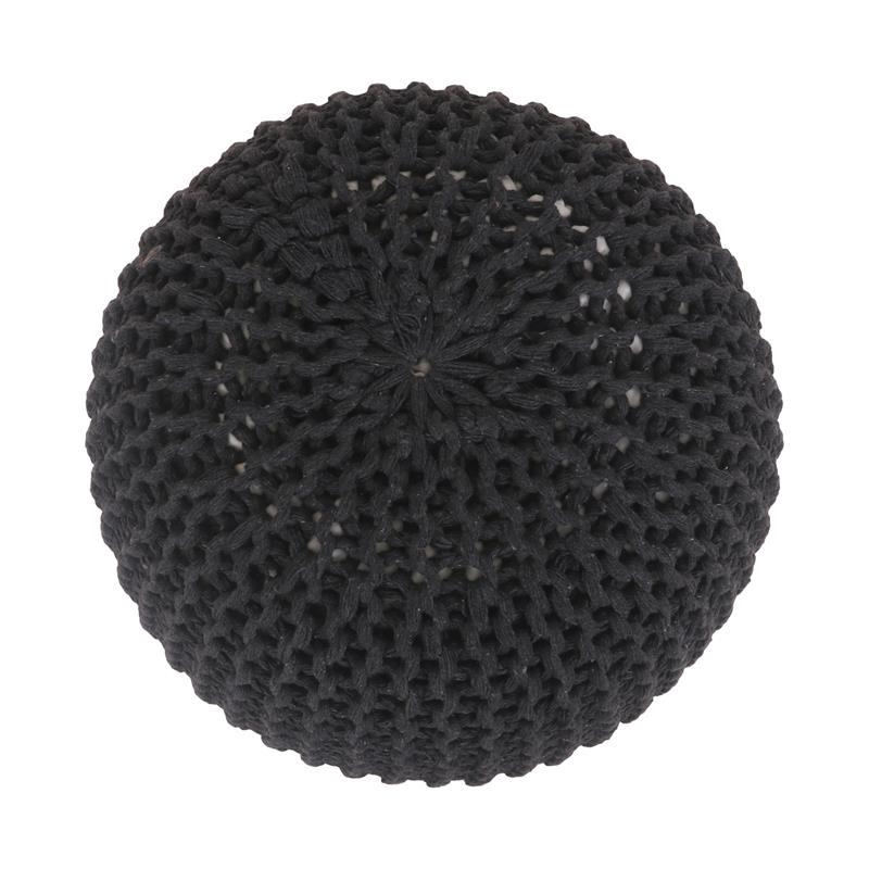 Posh Living Emmaleigh Cotton Yarn Pouf Dark Grey