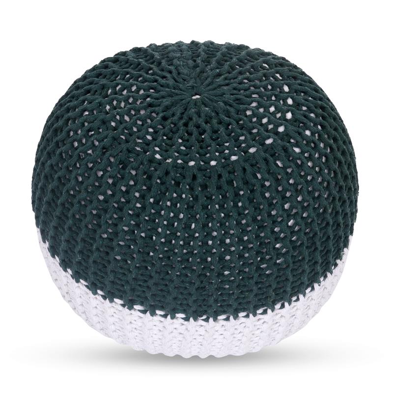 Posh Living Emmaleigh Cotton Yarn Pouf Green