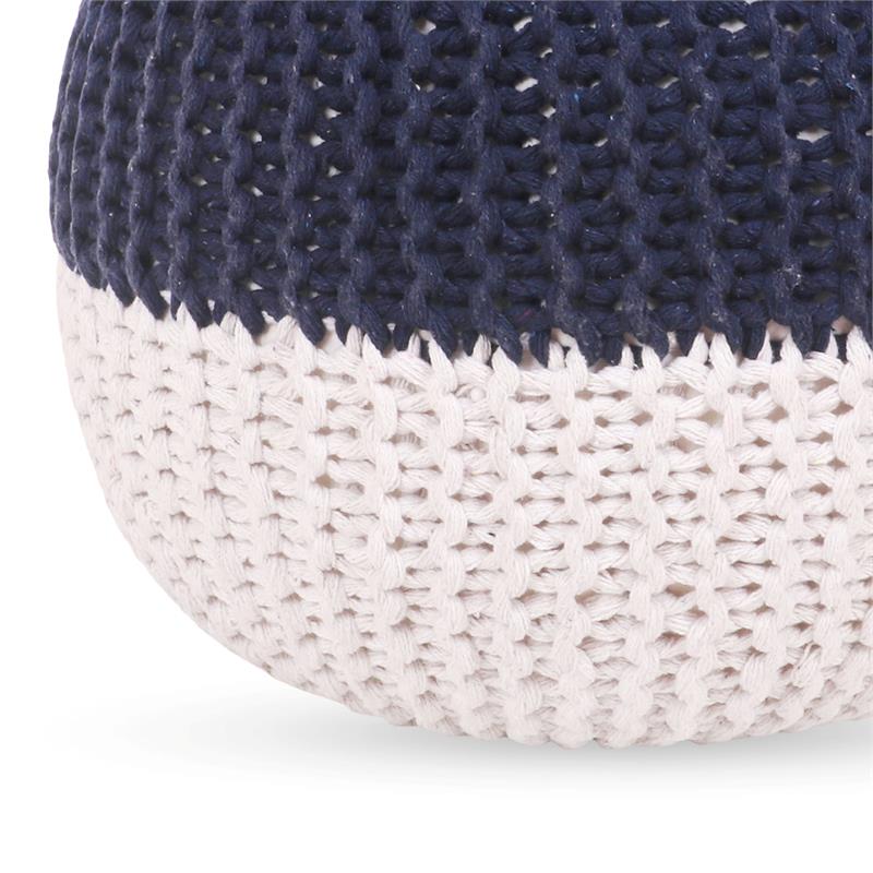 Posh Living Emmaleigh Cotton Yarn Pouf Navy
