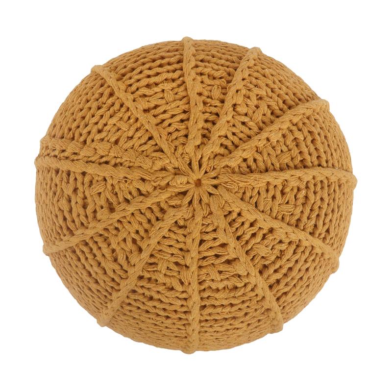 Posh Living Inaya Cotton Yarn Pouf Yellow