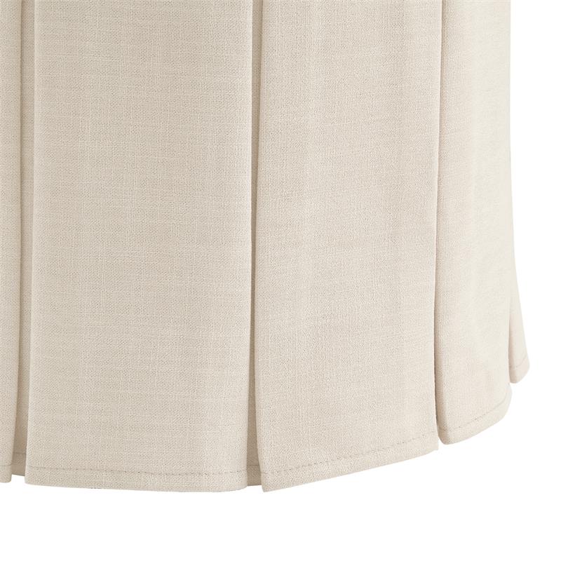 Adleigh Vanity Stool Beige Linen 17.9L x 18.5W x 23.6H Slipcover Skirted