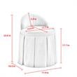 Adleigh Vanity Stool Cream White Linen 17.9L x 18.5W x 23.6H Slipcover Skirted
