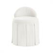 Adleigh Vanity Stool Cream White Linen 17.9L x 18.5W x 23.6H Slipcover Skirted