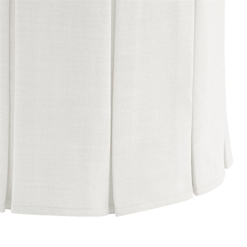 Adleigh Vanity Stool Cream White Linen 17.9L x 18.5W x 23.6H Slipcover Skirted
