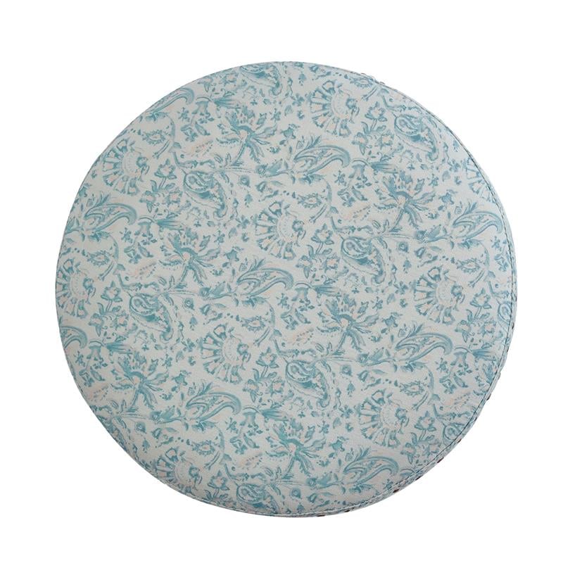 Grayden Ottoman Indes Blue Ground Linen 17.7L x 17.7W x 20H Printed Pattern
