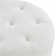 Irvin Ottoman Pure White Linen 32L x 32W x 16H Button Tufted Skirted