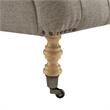 Vaida Chair Taupe Linen 67L x 30.5W x 36H Button Tufted Front Wheel Casters