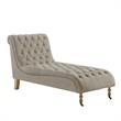 Vaida Chair Taupe Linen 67L x 30.5W x 36H Button Tufted Front Wheel Casters