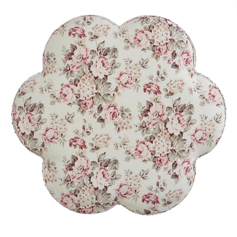 Jamil Ottoman Cluster Red Linen 24.5L x 24.5W x 18.5H Upholstered Nailhead Trim