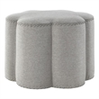 Jamil Ottoman Taupe Linen 24.5L x 24.5W x 18.5H Upholstered Nailhead Trim