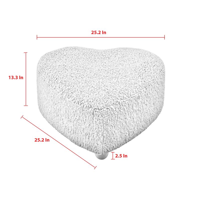 Katia Ottoman Blush Sherpa 25.2L x 25.2W x 13.3H Upholstered Low Profile