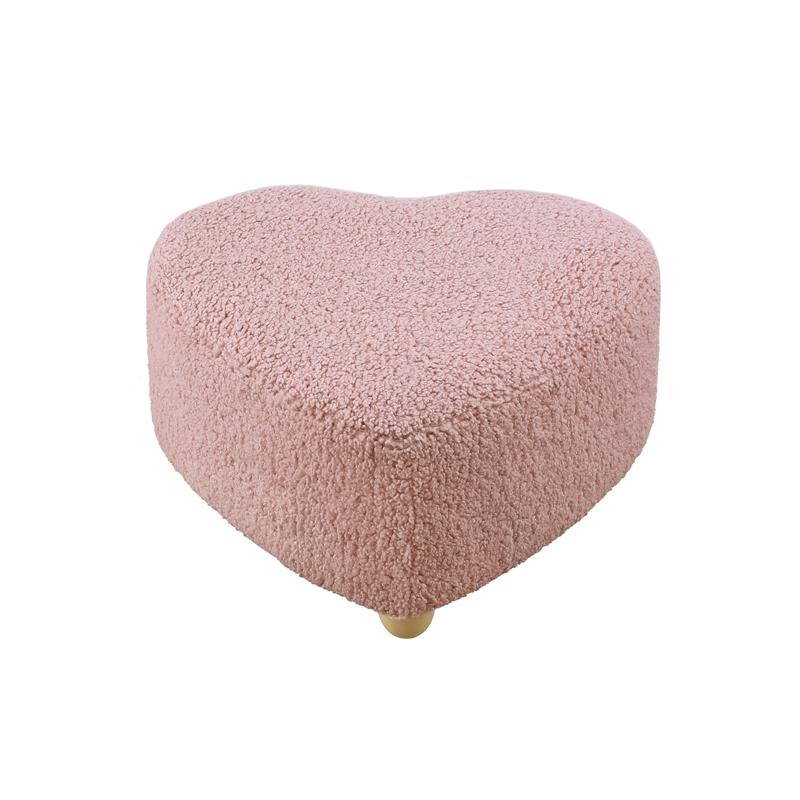 Katia Ottoman Blush Sherpa 25.2L x 25.2W x 13.3H Upholstered Low Profile