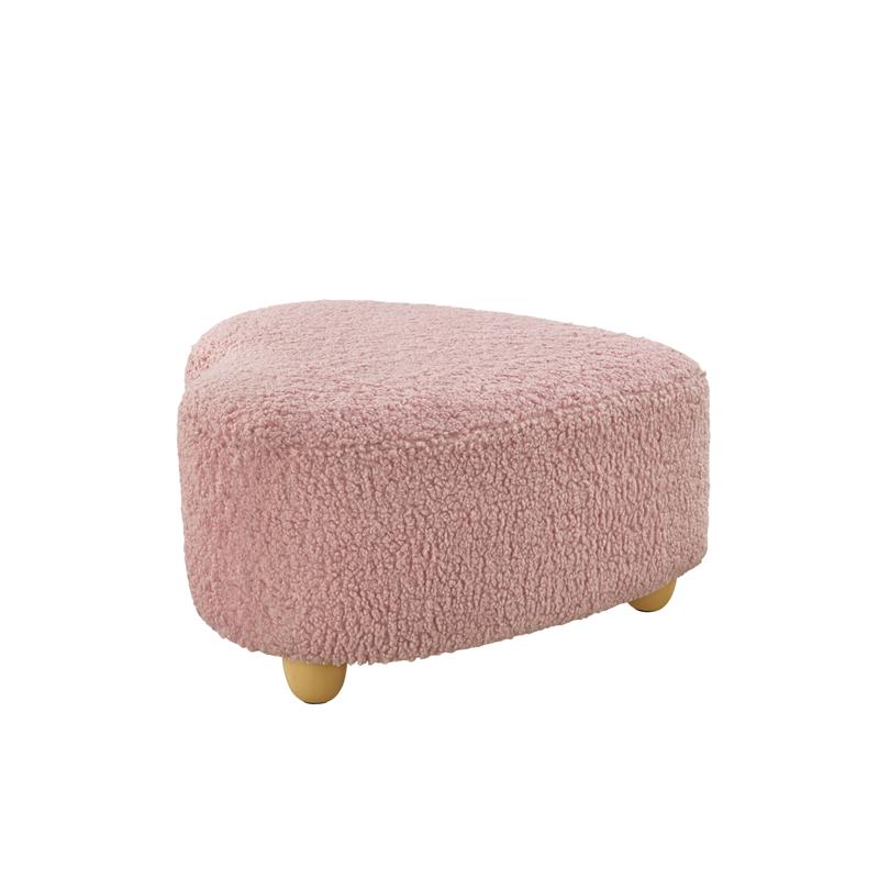Katia Ottoman Blush Sherpa 25.2L x 25.2W x 13.3H Upholstered Low Profile