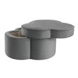 Kristin Ottoman Grey Velvet 28L x 28W x 17.7H Upholstered Storage