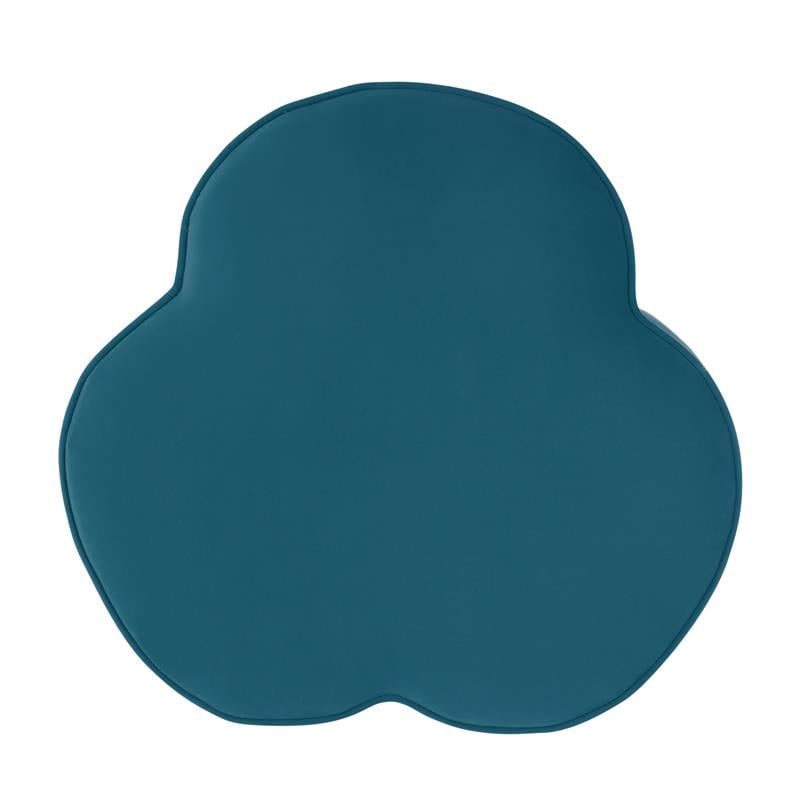 Kristin Ottoman Teal Velvet 28L x 28W x 17.7H Upholstered Storage
