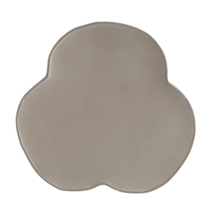 Kristin Ottoman Taupe Velvet 28L x 28W x 17.7H Upholstered Storage