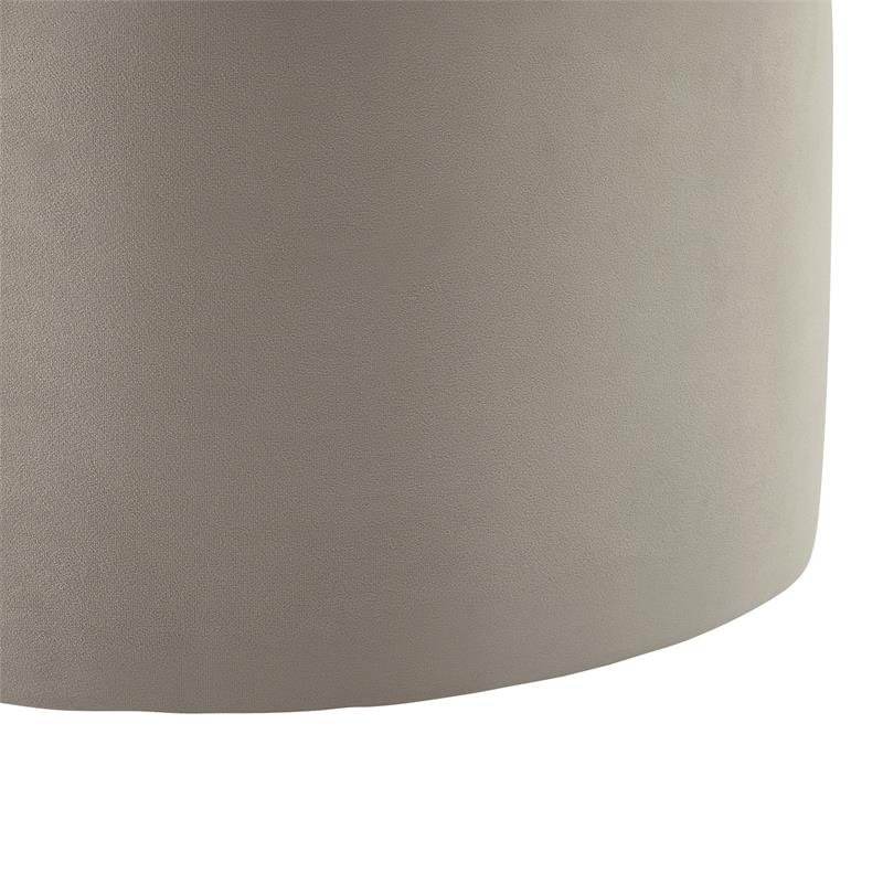 Kristin Ottoman Taupe Velvet 28L x 28W x 17.7H Upholstered Storage
